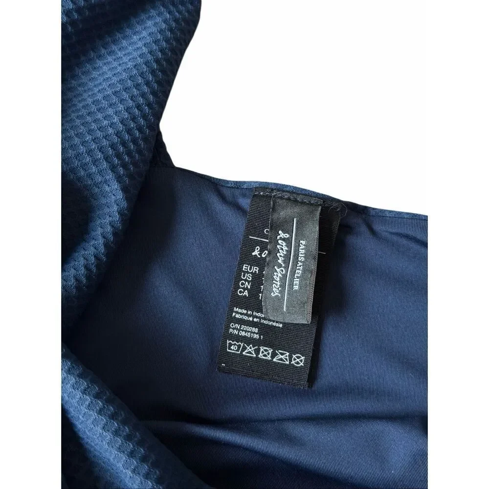 & Other‎ Stories Swimsuit One Piece Textured Blue 10